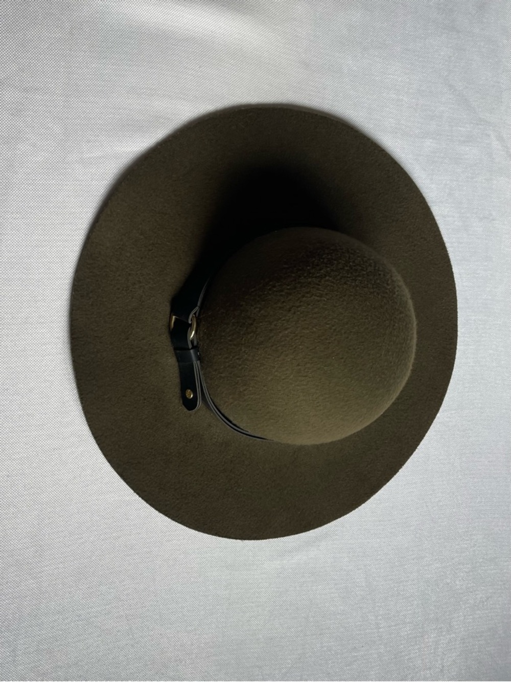 Abercrombie & Fitch 15inch wide brim  Olive Felt Hat Black Band festival indie
